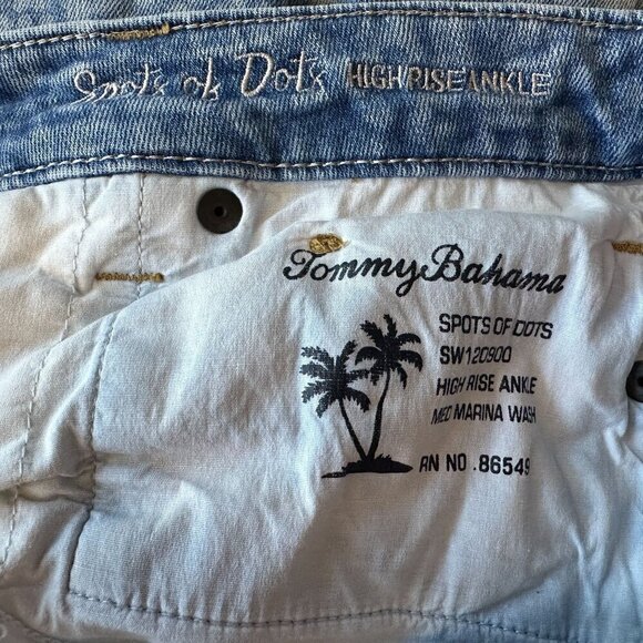 Tommy Bahama Spots Of Dots High Rise Ankle Animal Print Denim Skinny Jeans 2 - Picture 9 of 10